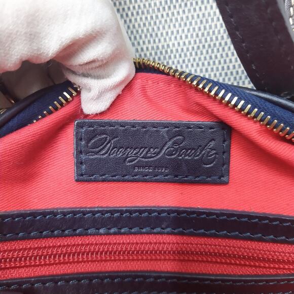 Dooney & Bourke Gray Coated Canvas Leather Trim Double Handle Zipper Satchel Bag - Picture 11 of 15